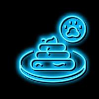 tapeworm in poo neon glow icon illustration vector