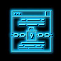 padlock security technology tool neon glow icon illustration vector