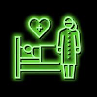 helping and caring for sick people neon glow icon illustration vector