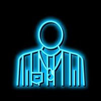 arbitrator judge or referee soccer neon glow icon illustration vector