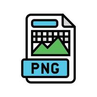 png file format document color icon vector illustration
