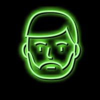bearded man neon glow icon illustration vector