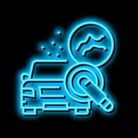 scuff mark and minor scratch buffing neon glow icon illustration vector