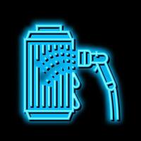 filter cleaning neon glow icon illustration vector