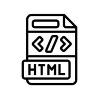 html archivo formato documento línea icono vector ilustración