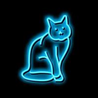 cat halloween neon glow icon illustration vector