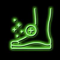 orthopedic insoles tool for flat feet therapy neon glow icon illustration vector