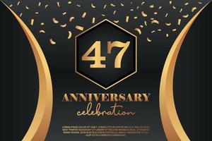 47Anniversary celebration Logo with golden Colored vector design for greeting abstract illustration