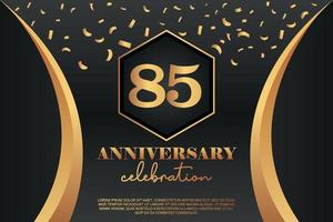 85th Anniversary celebration Logo with golden Colored vector design for greeting abstract illustration