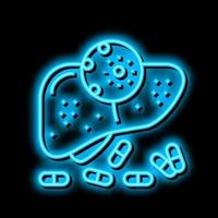 antiviral drugs hepatitis neon glow icon illustration vector