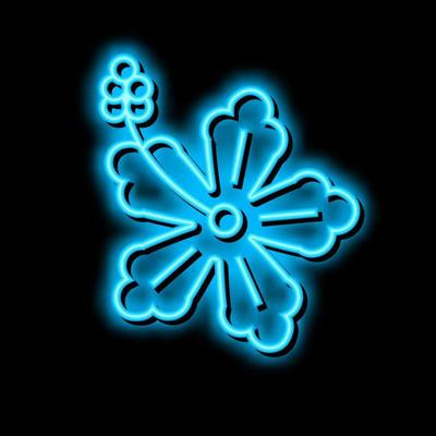hibiscus flower hawaii neon glow icon illustration