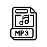 mp3 archivo formato documento línea icono vector ilustración