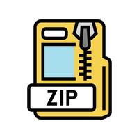 zip file format document color icon vector illustration