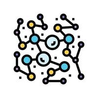 connection molecular structure color icon vector illustration