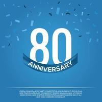 80 aniversario celebracion vector diseño con blanco color números y blanco color fuente en azul color antecedentes resumen