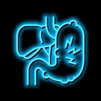 abdominal pain hepatitis neon glow icon illustration vector