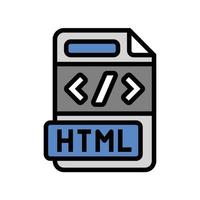 html file format document color icon vector illustration