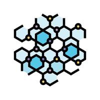 technology molecular structure color icon vector illustration