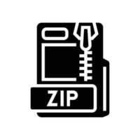 zip file format document glyph icon vector illustration