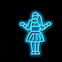 hula hawaiian dance neon glow icon illustration vector