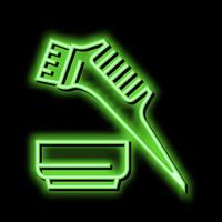 comb and plate for keratin application neon glow icon illustration vector