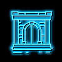 ancient gate neon glow icon illustration vector