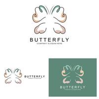 Butterfly Logo Design, Beautiful Flying Animal, Company Brand Icon Illustration, Screen Printing, Salon vector