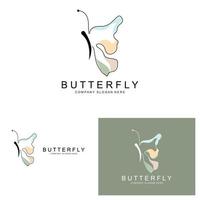 Butterfly Logo Design, Beautiful Flying Animal, Company Brand Icon Illustration, Screen Printing, Salon vector