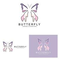 Butterfly Logo Design, Beautiful Flying Animal, Company Brand Icon Illustration, Screen Printing, Salon vector