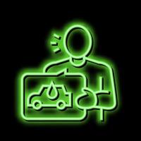 client self car wash service neon glow icon illustration vector