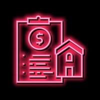 house buy contract neon glow icon illustration vector