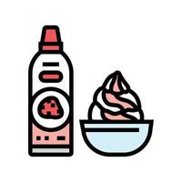 whipped cream milk product color icon vector illustration