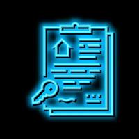 written contract neon glow icon illustration vector