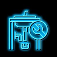 sink repair neon glow icon illustration vector