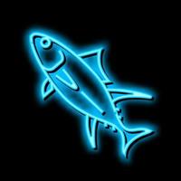 yellowfin tuna neon glow icon illustration vector