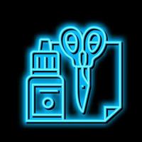 handmade tools kindergarten neon glow icon illustration vector