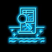 pool inspection services neon glow icon illustration vector