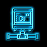 pool chlorine generator neon glow icon illustration vector