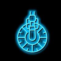 suction cleaner pool neon glow icon illustration vector