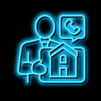 property landlord neon glow icon illustration vector