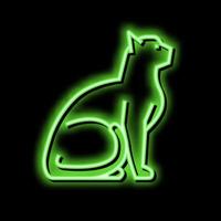 gato mascota neón resplandor icono ilustración vector