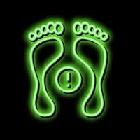 postural deformity feet neon glow icon illustration vector