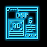 digital señal procesador neón resplandor icono ilustración vector