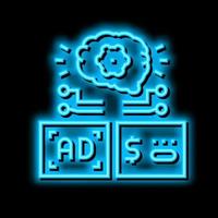 programmatic advertising neon glow icon illustration vector