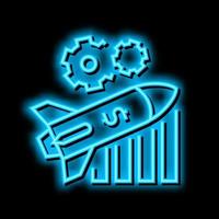 launch financial rocket neon glow icon illustration vector