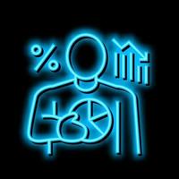 businessman financial losses neon glow icon illustration vector