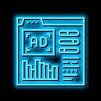 google analytics integration neon glow icon illustration vector