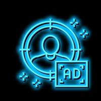 sharp targeting neon glow icon illustration vector