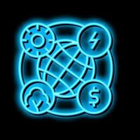 circular economy neon glow icon illustration vector