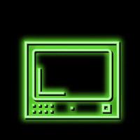 tv in motel room neon glow icon illustration vector